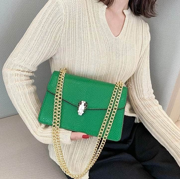 Chic Leather Sling Shoulder Purse Green