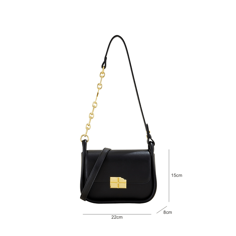 Chic Metal Decor Flap Shoulder Bag