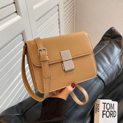 Chic Metal Lock Shoulder Crossbody Bag