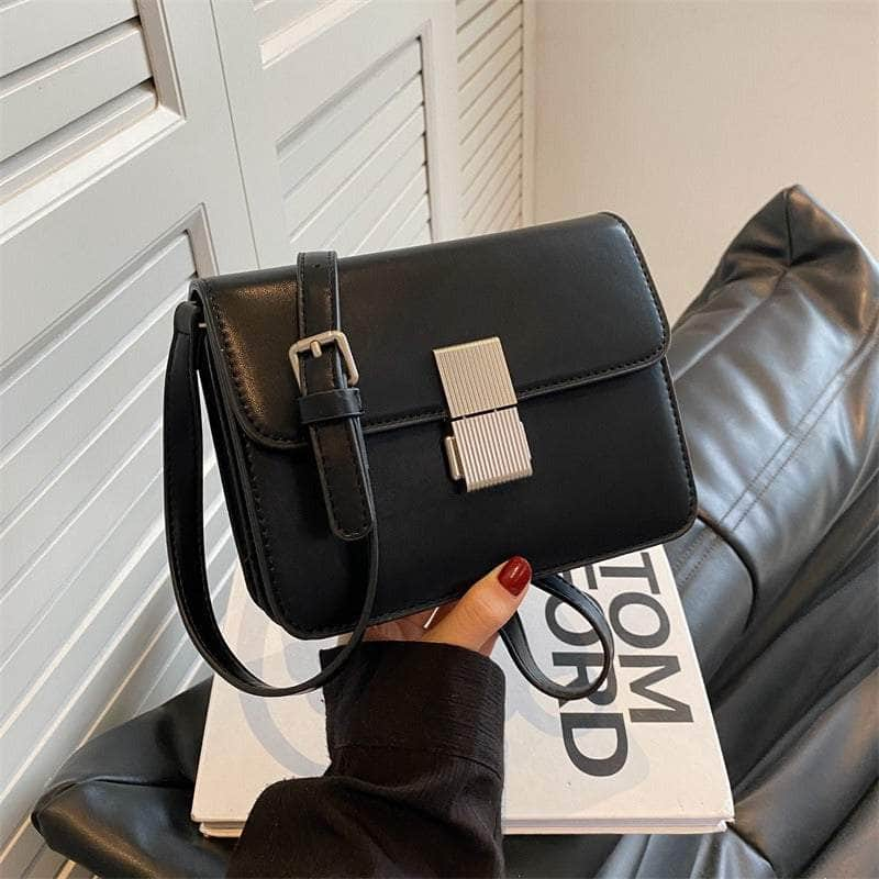 Chic Metal Lock Shoulder Crossbody Bag