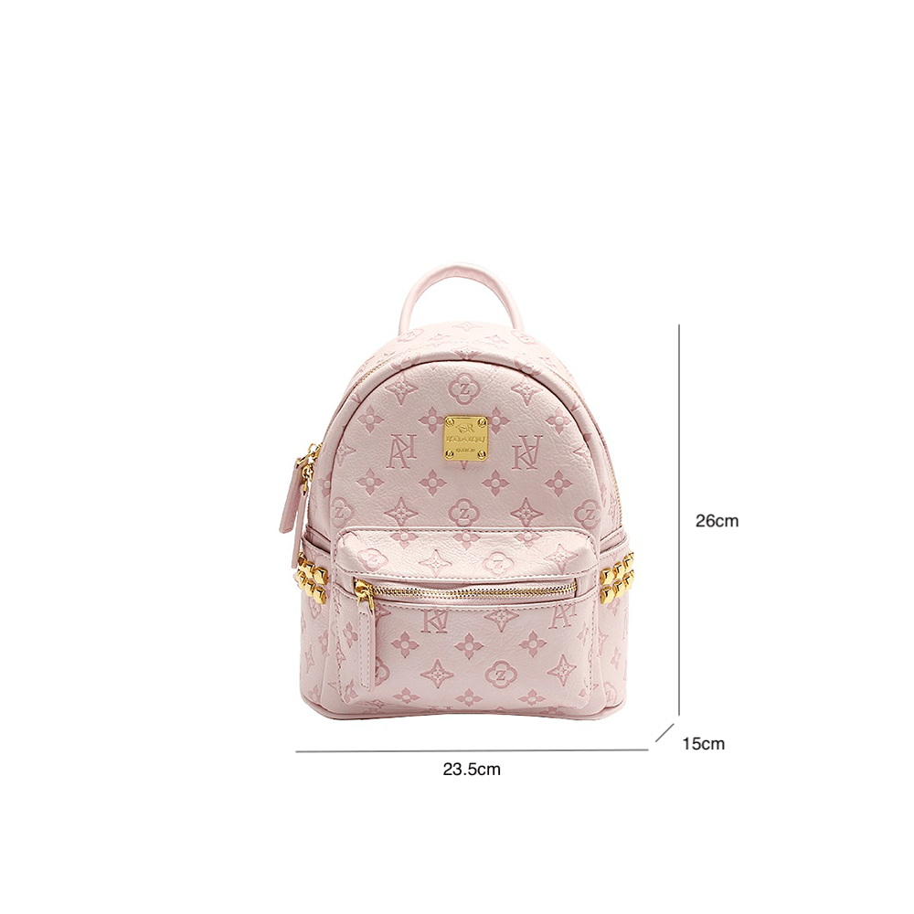 Chic Mini Backpack with Gold Accents