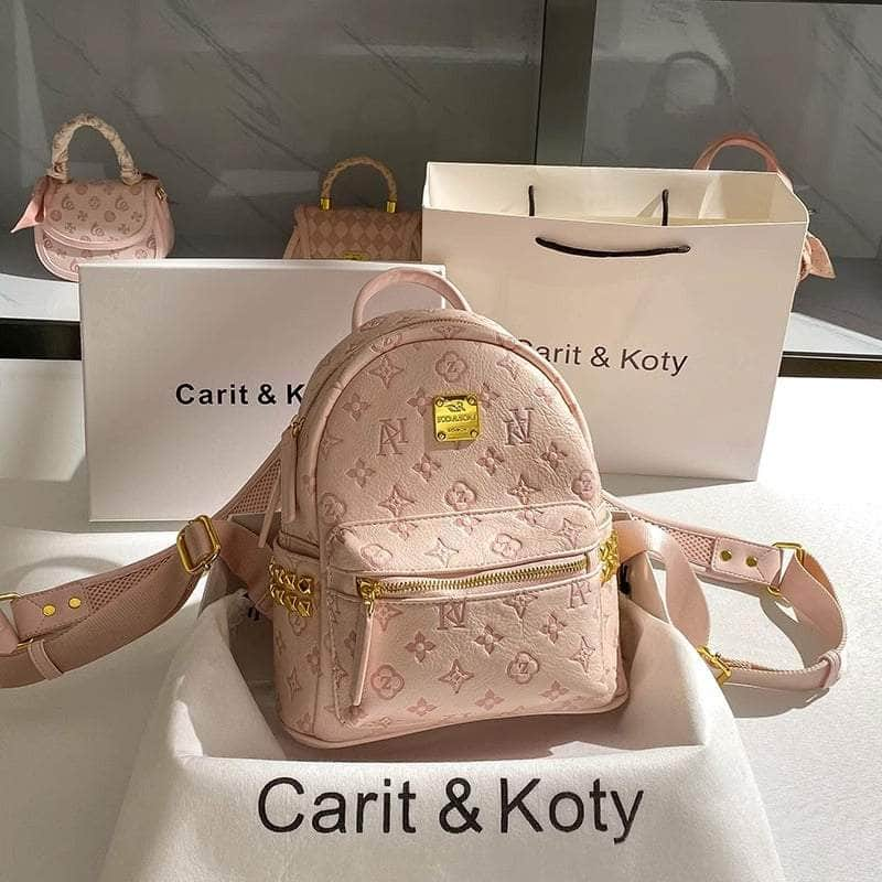 Chic Mini Backpack with Gold Accents