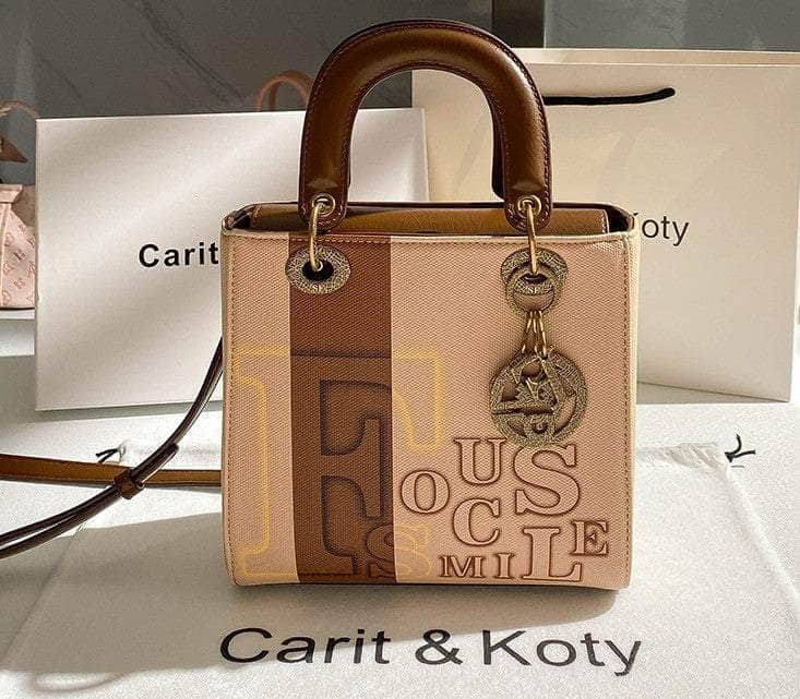 Chic Monogram Canvas Tote Handbag