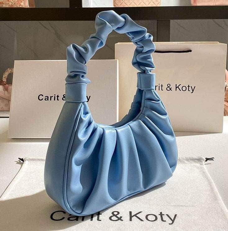 Chic Pleated Ruched Mini Hobo Handbag