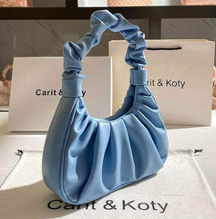 Chic Pleated Ruched Mini Hobo Handbag