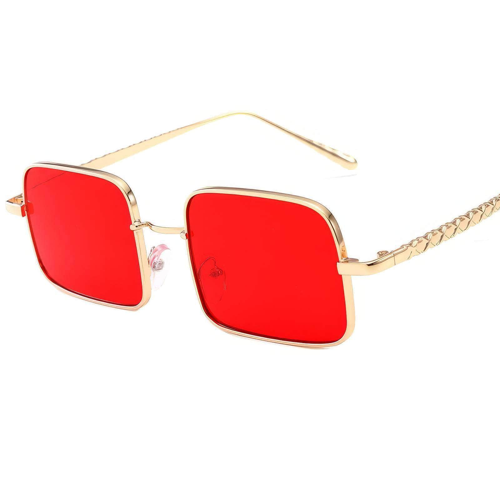 Chic Polarised Trendy Sunglasses Red/Gold / Resin