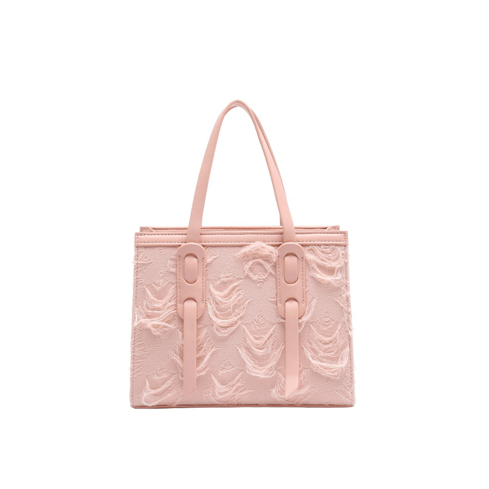 Chic Ruffle-Trimmed Tote Bag