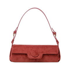 Chic Suede Flap Leather Top Handle Bag