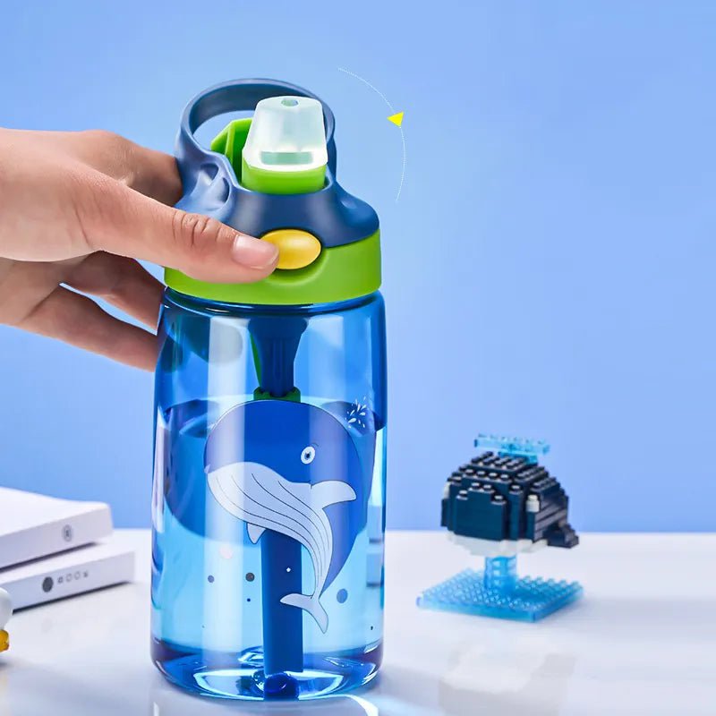Children's Drinking Straw Cup - Special Anti-falling Water Bottle, Ideal for School in Summer, Portable Water Cup