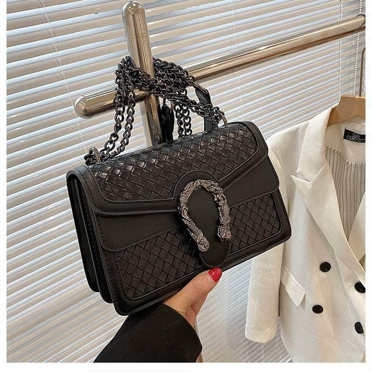 Classic Chain Strap Shoulder Purse Black