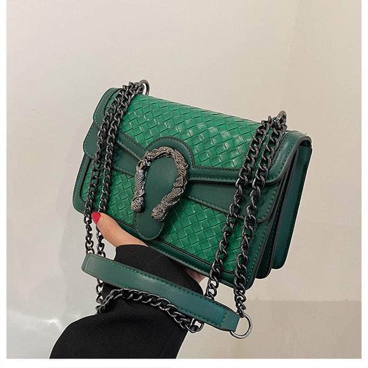 Classic Chain Strap Shoulder Purse Green