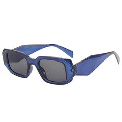 Classic Rectangle Polygon Eyewear Dark Blue/Gray / Resin