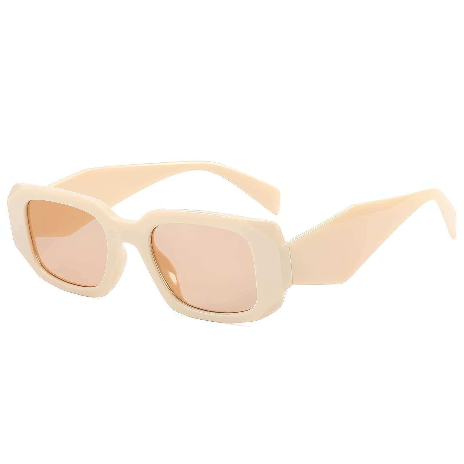 Classic Rectangle Polygon Eyewear Ivory White Tea / Resin