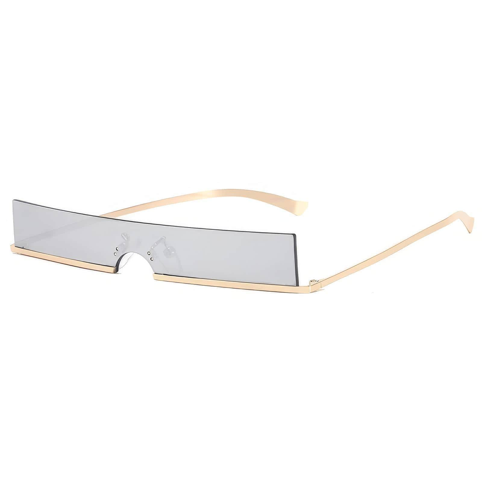 Classic Rectangle Slim Sunglasses Plear/Gold / Resin