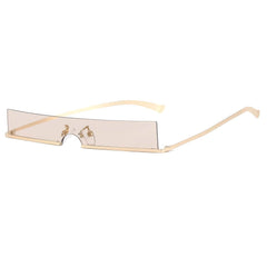 Classic Rectangle Slim Sunglasses Tea/Gold / Resin