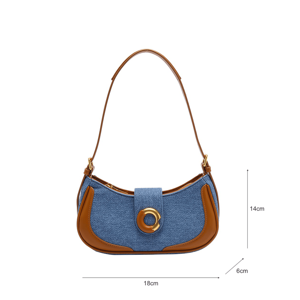 Classic Two- Toned Crossbody Hobo Bag