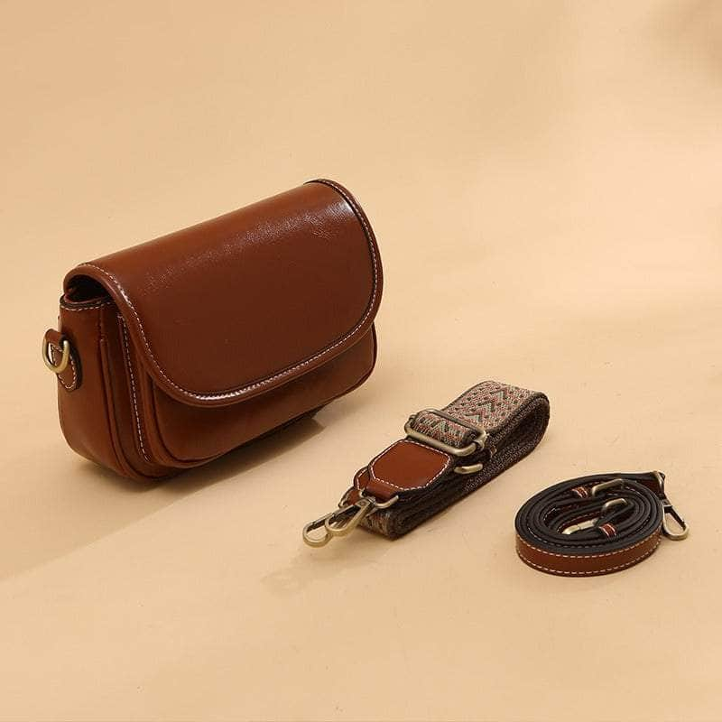 Classic Vintage Leather Flap Shoulder Bag