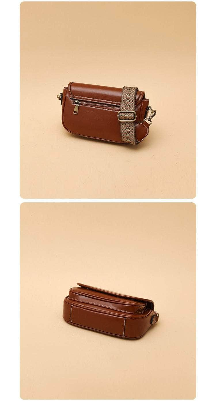 Classic Vintage Leather Flap Shoulder Bag