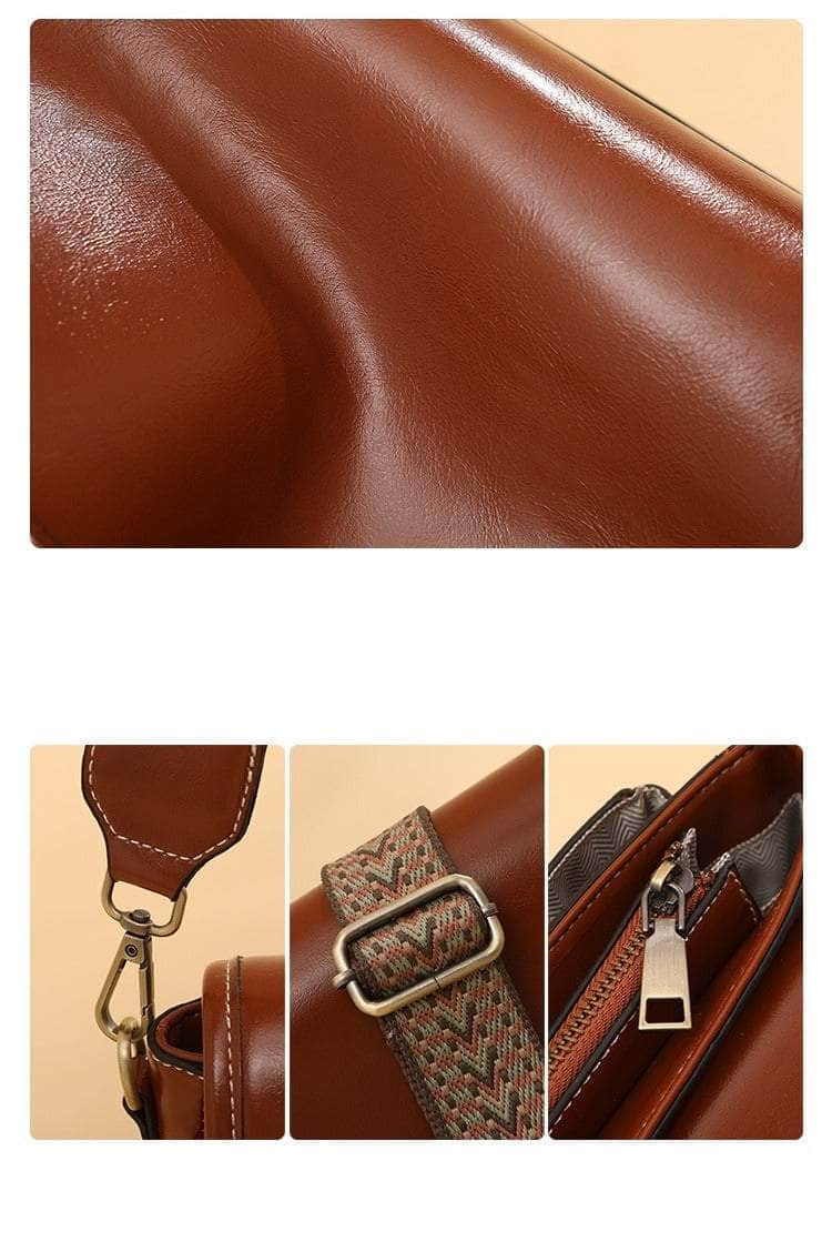 Classic Vintage Leather Flap Shoulder Bag