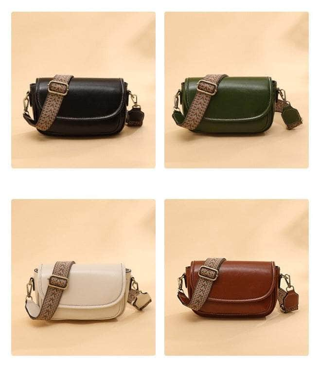 Classic Vintage Leather Flap Shoulder Bag