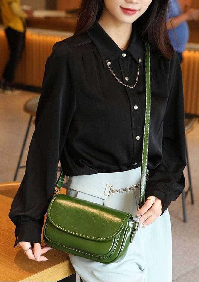 Classic Vintage Leather Flap Shoulder Bag