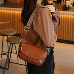 Classic Vintage Leather Flap Shoulder Bag