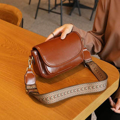 Classic Vintage Leather Flap Shoulder Bag