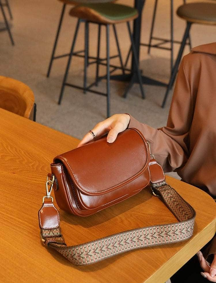 Classic Vintage Leather Flap Shoulder Bag