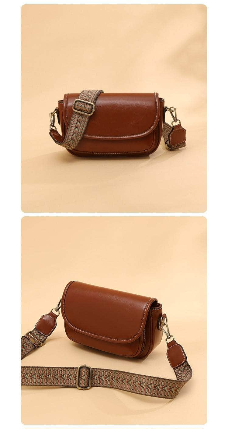 Classic Vintage Leather Flap Shoulder Bag