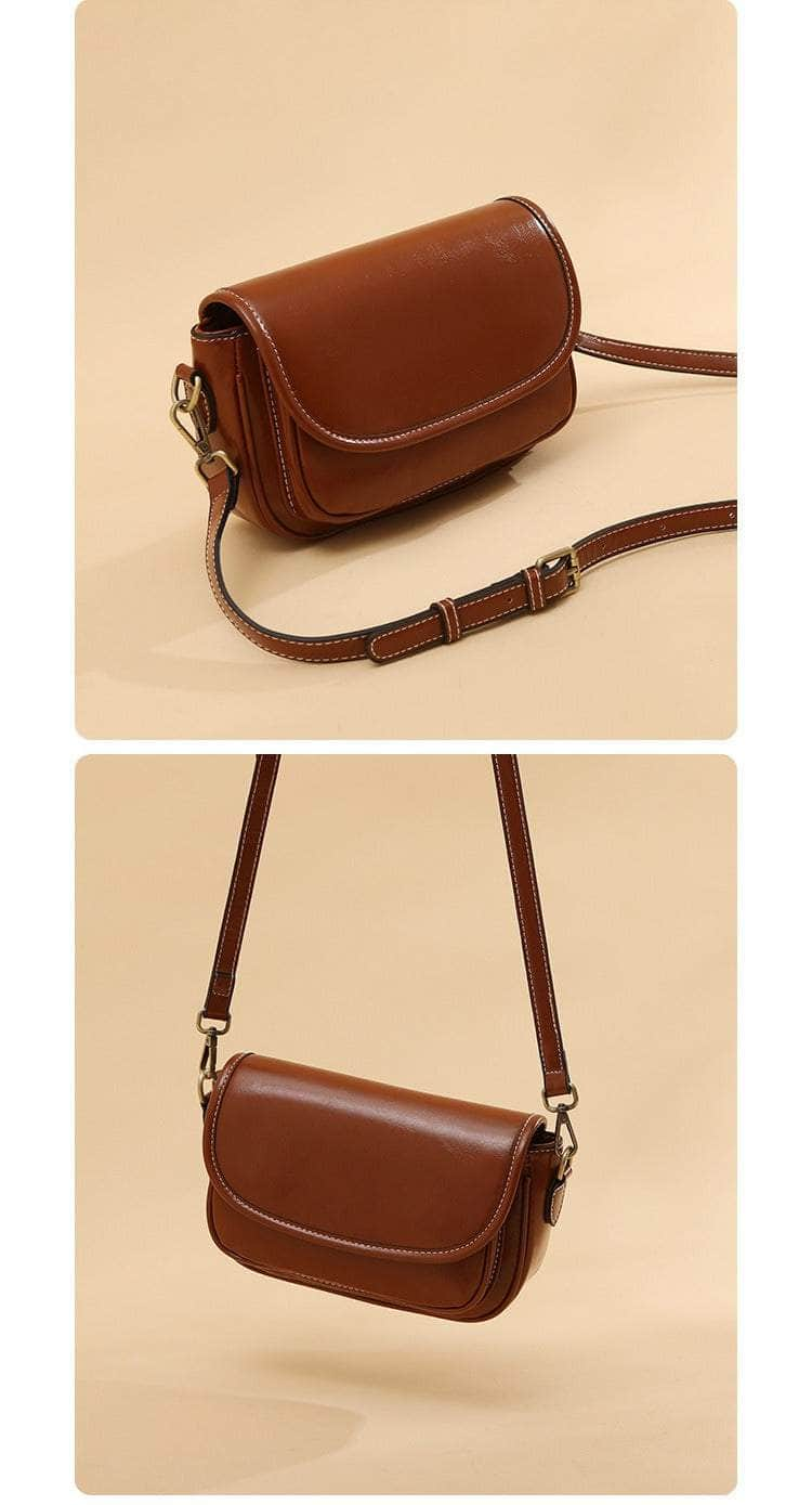 Classic Vintage Leather Flap Shoulder Bag