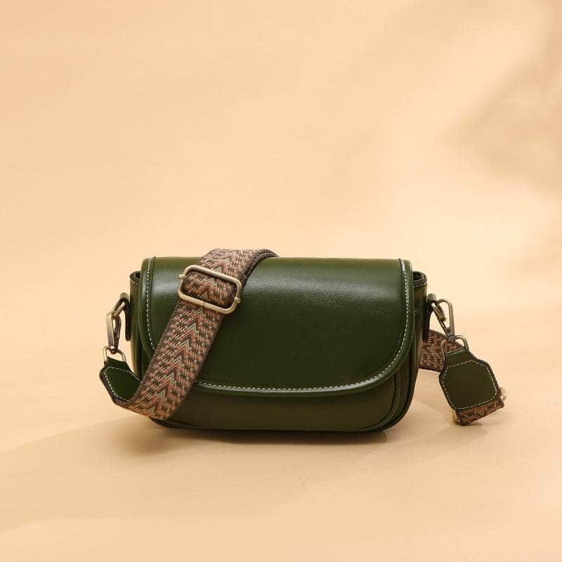 Classic Vintage Leather Flap Shoulder Bag Green