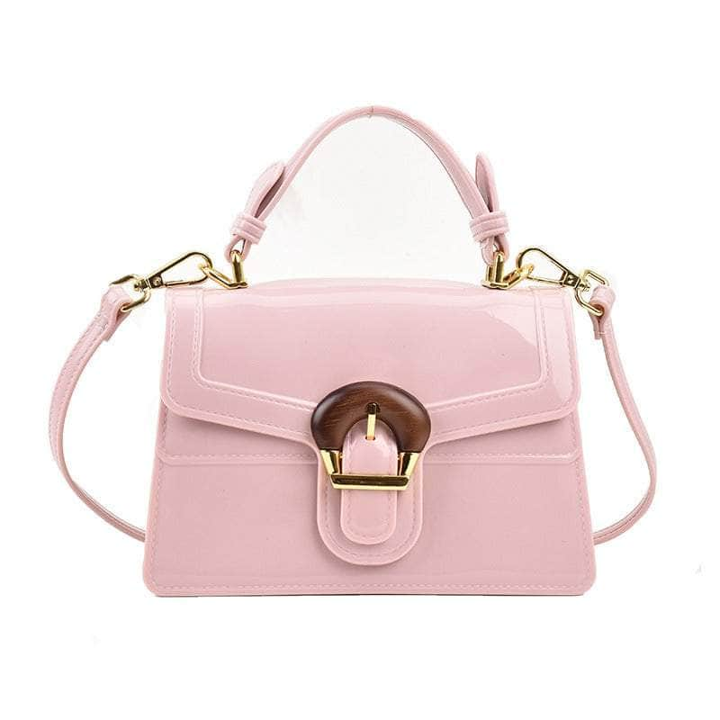 Classic Women Chain Leather Handbag Pink