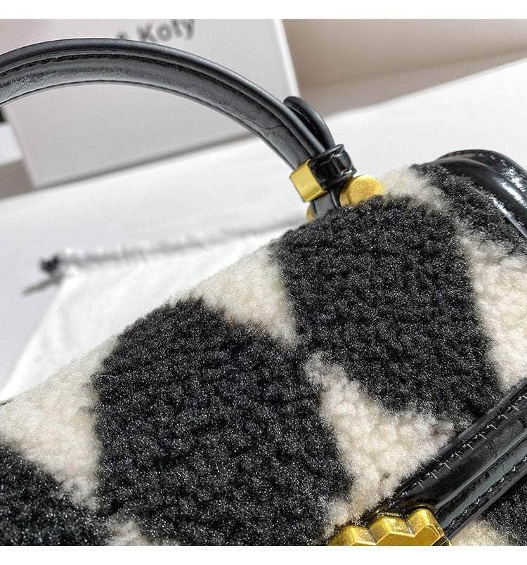 Classic Wool Crochet Shoulder Handbag