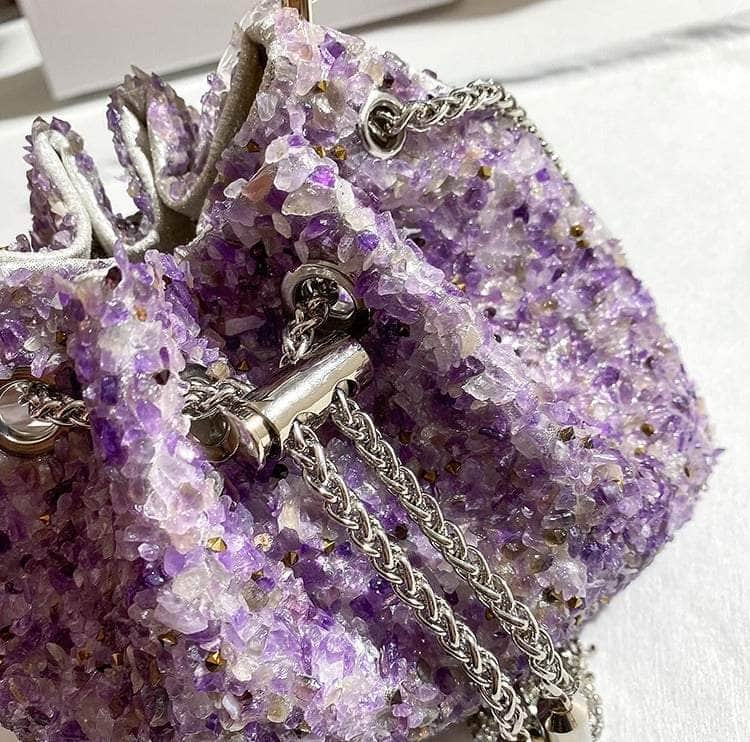 Classy Bucket Clutch Rhinestone Shoulder Purse