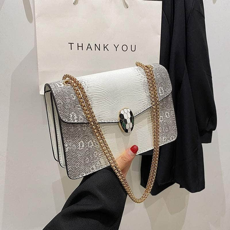 Classy Crossbody Chain Bag White