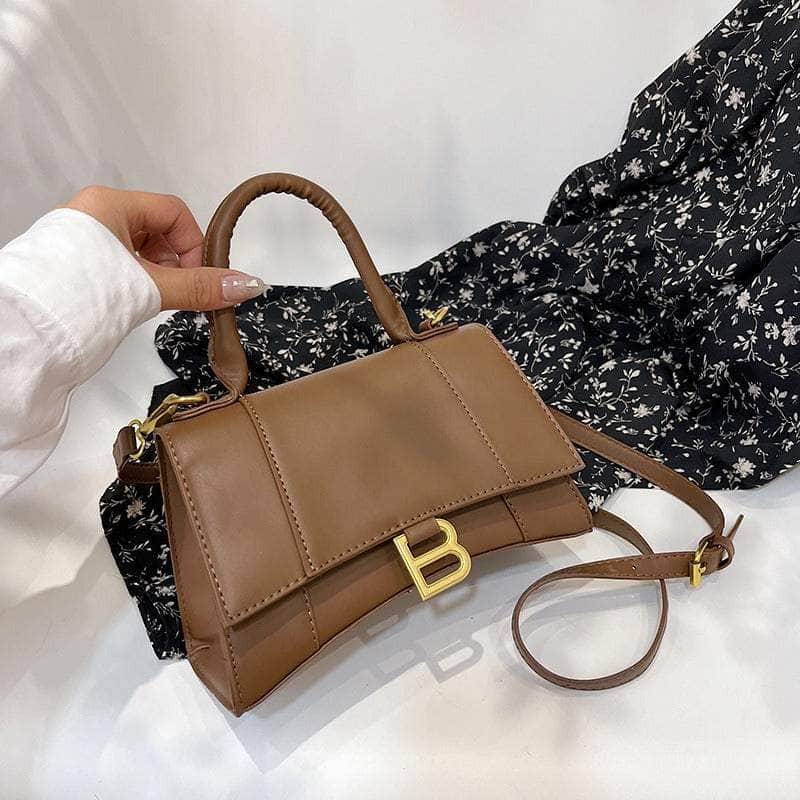 Classy Crossbody Purse with a Fashionable Top Handle Brown