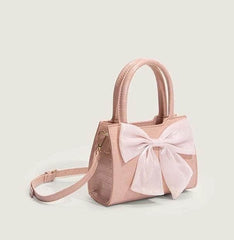 Classy Leather Handbag with Stylish Bow Detailing