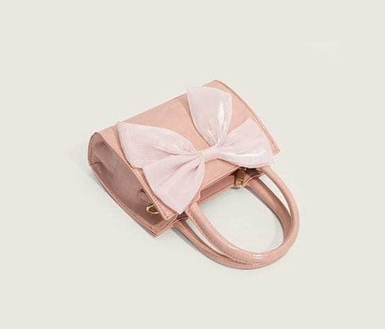 Classy Leather Handbag with Stylish Bow Detailing