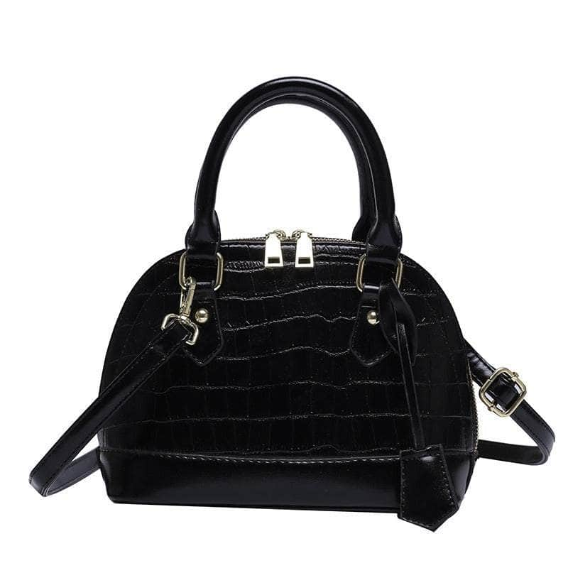 Classy Microfiber Leather Crossbody Handbag Black