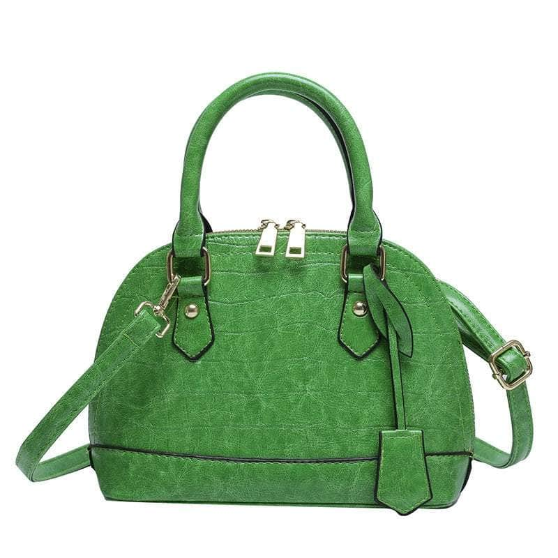 Classy Microfiber Leather Crossbody Handbag Green