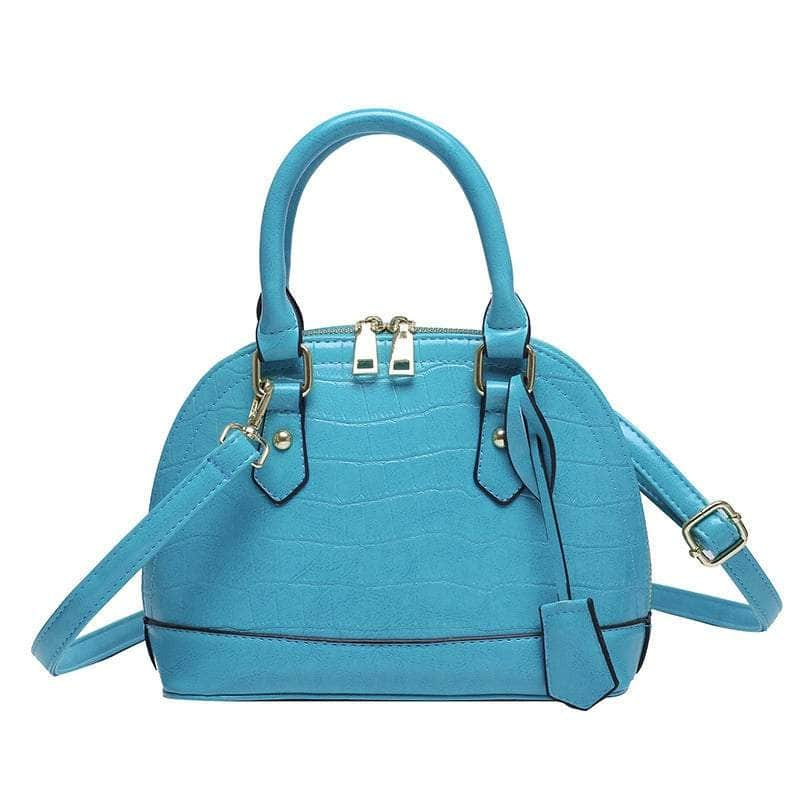 Classy Microfiber Leather Crossbody Handbag Light Blue