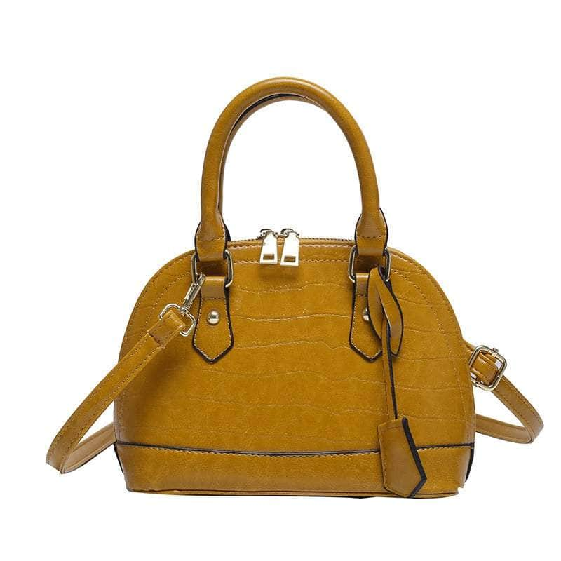 Classy Microfiber Leather Crossbody Handbag Ochre-Yellow