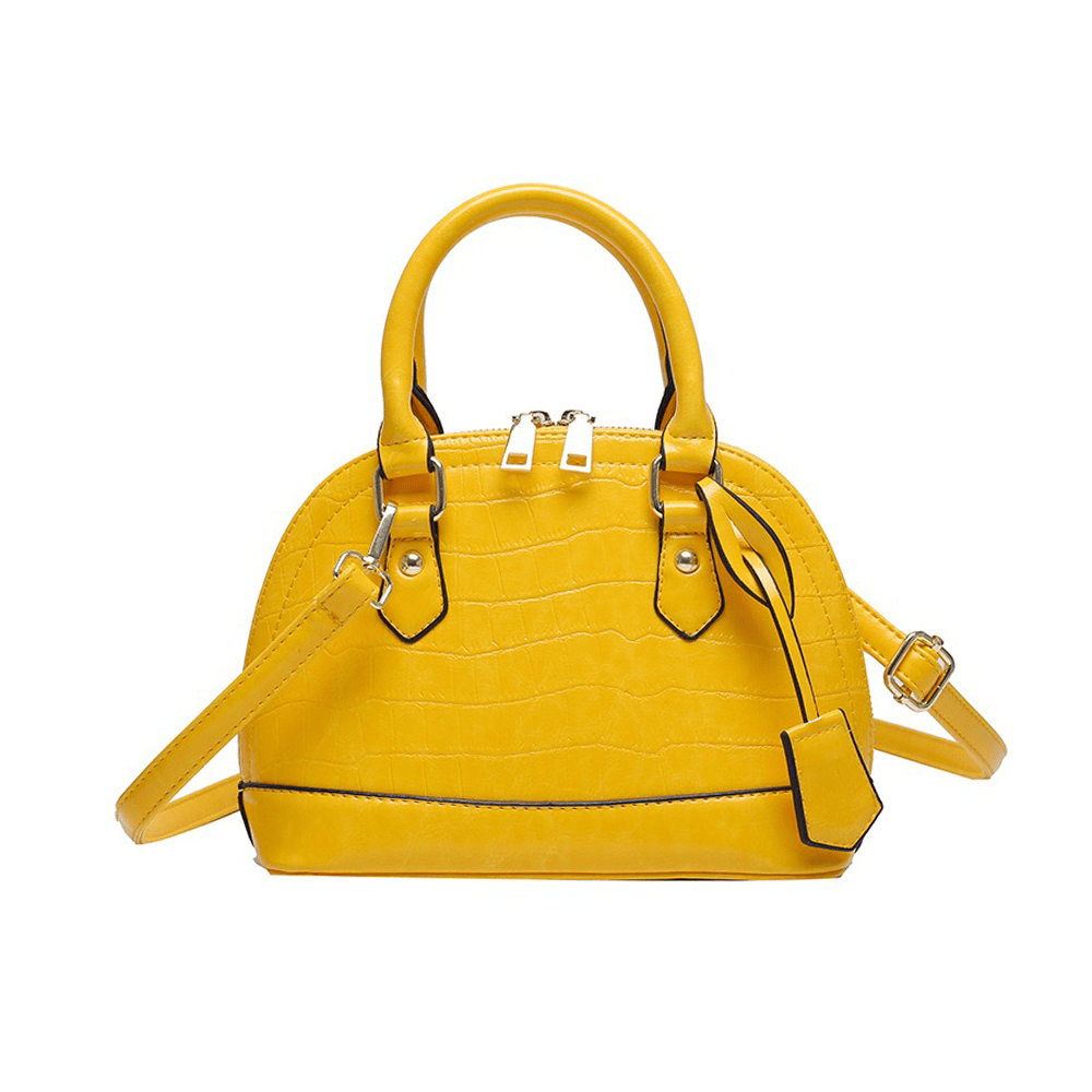 Classy Microfiber Leather Crossbody Handbag Yellow