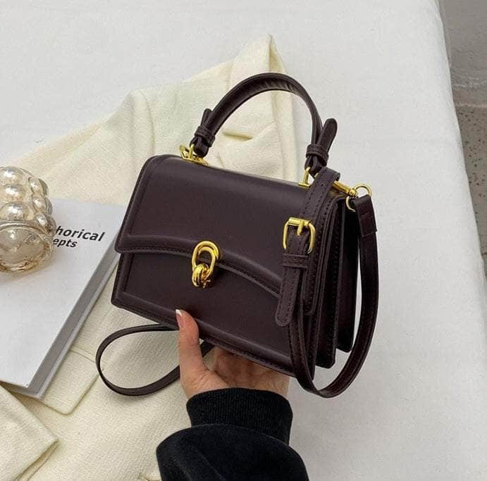 Classy Mini Square Crossbody Handbag Coffee