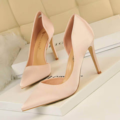 Classy Pointy Toes Satin Court Stilettos