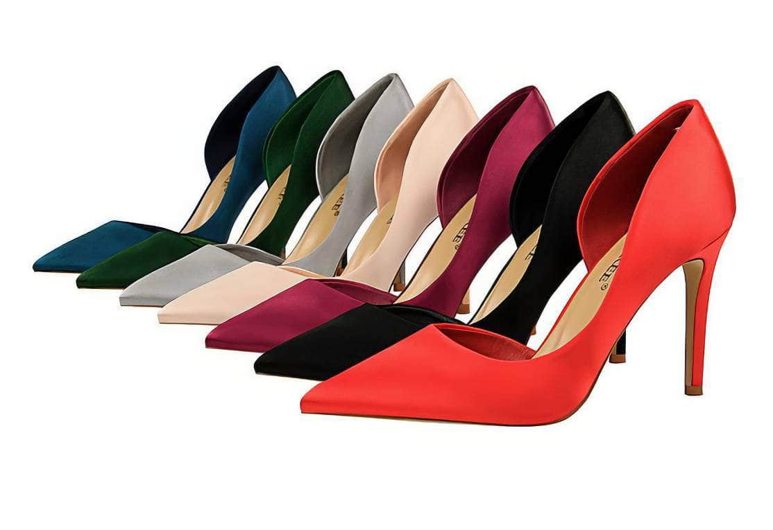 Classy Pointy Toes Satin Court Stilettos