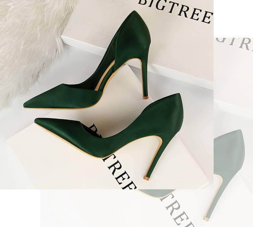 Classy Pointy Toes Satin Court Stilettos