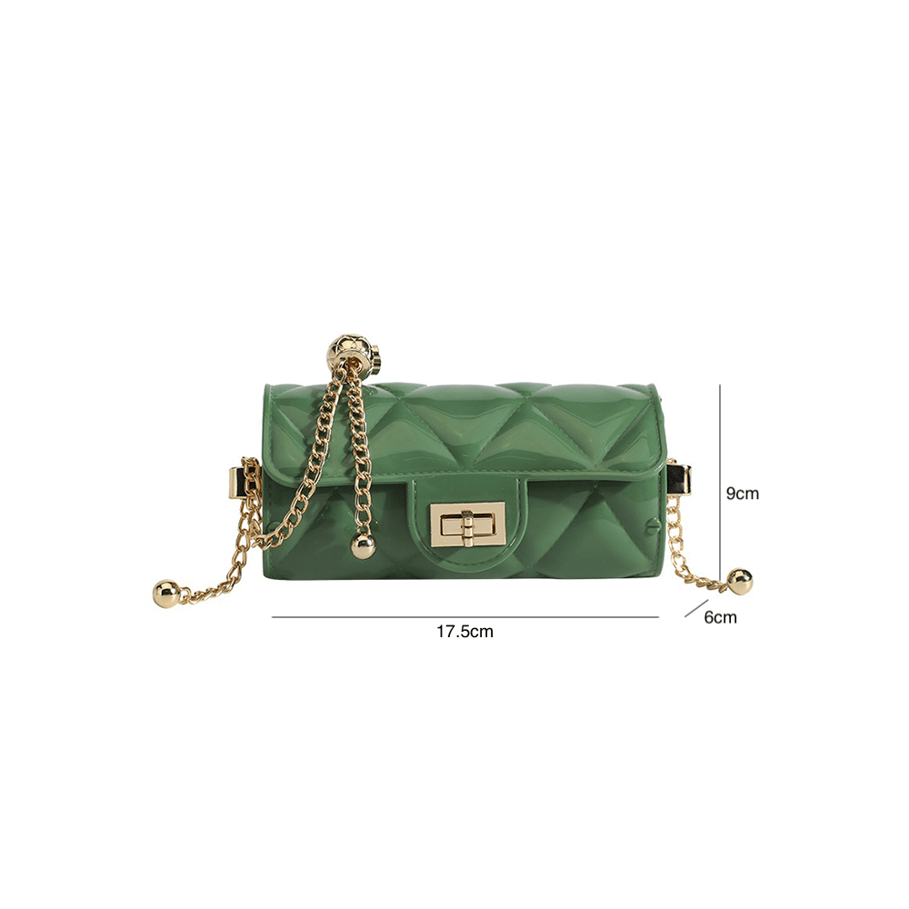 Classy Quilted Twist Lock Flap Chain Bag