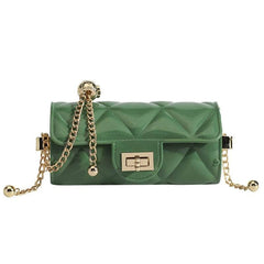 Classy Quilted Twist Lock Flap Chain Bag