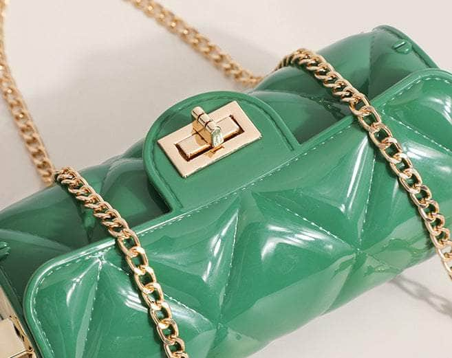 Classy Quilted Twist Lock Flap Chain Bag